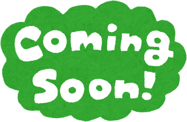 Illustration of 'Coming Soon!' Text on Green Cloud Background